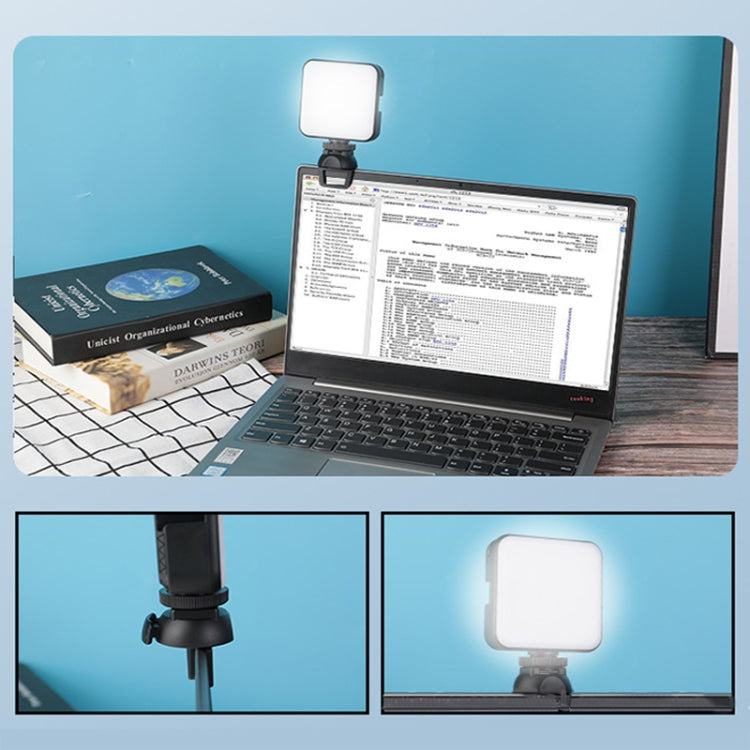 Luz de preenchimento para videoconferência móvel W64 com 64 LEDs para portátil, conjunto com clipe, conjunto clipe + tripé