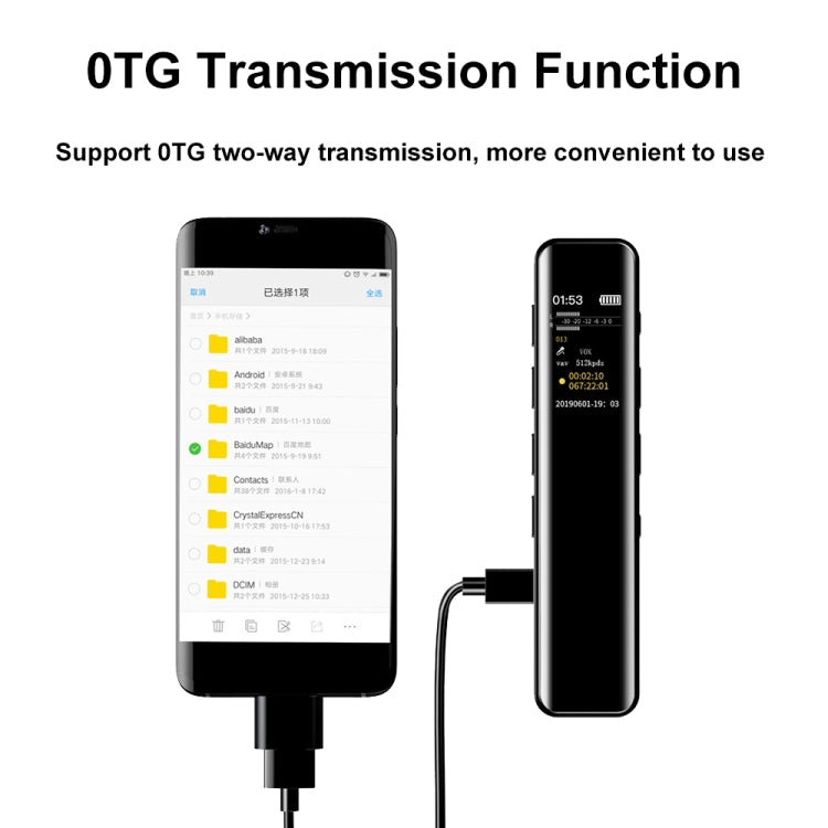 Gravador temporizador inteligente mini com ecrã colorido IPS HD de 0,96 polegadas, redução de ruído, 8GB, 16GB, 32GB