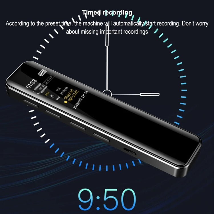Gravador temporizador inteligente mini com ecrã colorido IPS HD de 0,96 polegadas, redução de ruído, 8GB, 16GB, 32GB