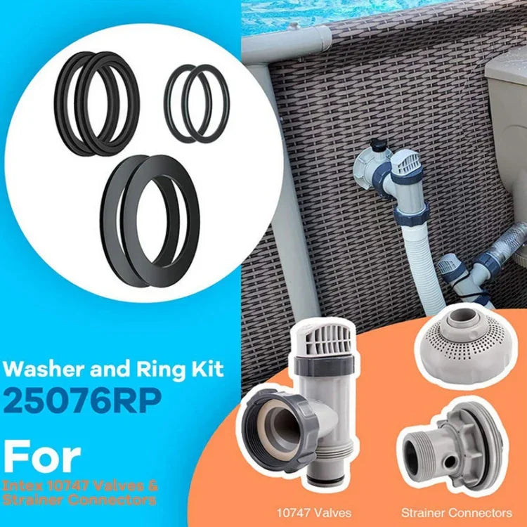 Para Válvulas de Êmbolo de Piscina Intex Kit de Anéis de Borracha O-Ring 25076RP, 6pcs /Conjunto, 2pcs 10745, 2pcs 10262, 2pcs 10255