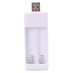 Carregador de Bateria Recarregável USB para Pilhas AA / AAA com 2 Slots, USB 2 Slots