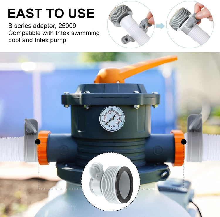 Adaptador de Mangueira Tipo B para Bombas de Piscina Intex 10722 / 25009, 1 Adaptador Tipo B