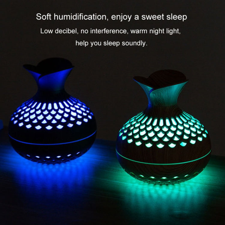 Difusor de Aromaterapia com Luz LED, Pequeno Vaso para Casa, Humidificador Silencioso 2 em 1