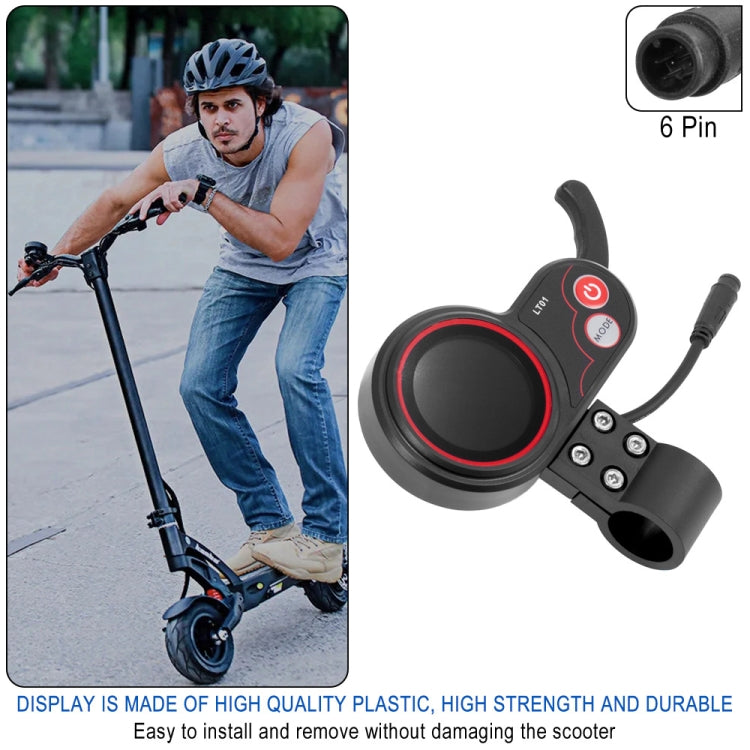 LT01 Instrumento de Ecrã de 6 Pinos para Scooter Elétrico para Kaabo Mantis8 / Mantis10 / WOLF WARRIOR X, LT01 6 Pinos