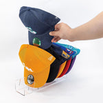 Suporte de Boné de Basebol em Acrílico para 7 Bonés, Transparente, Preto