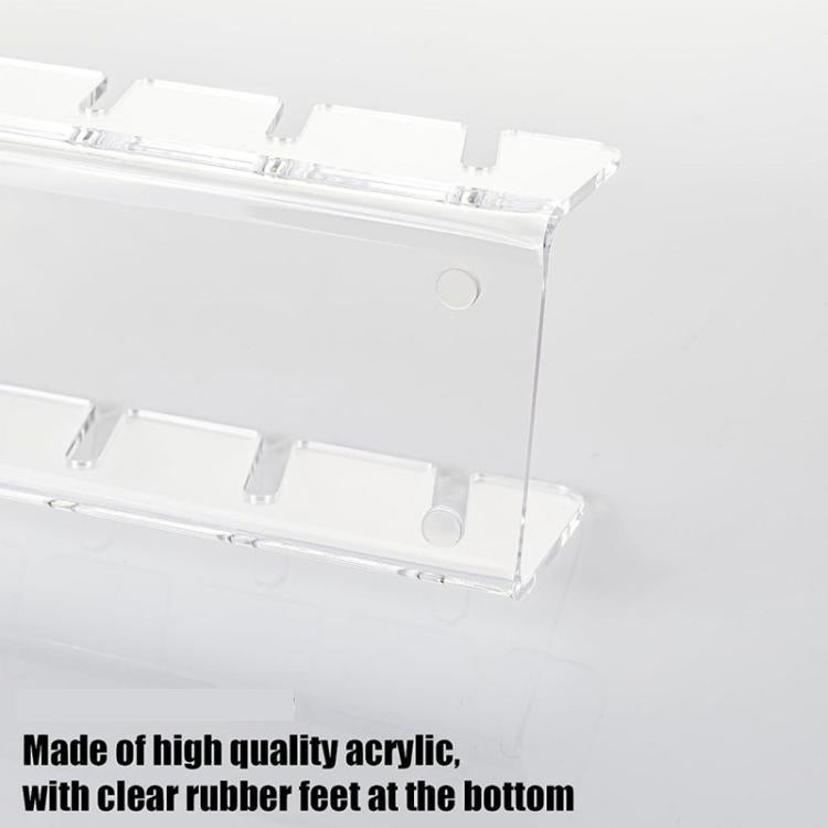 Suporte de Boné de Basebol em Acrílico para 7 Bonés, Transparente, Preto
