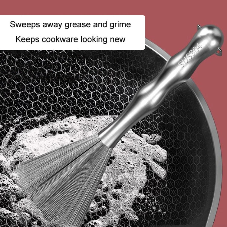 Escova para Panelas em Fio de Aço 304 Espessado e Alargado, Escova de Limpeza em Aço Inoxidável para Cozinha, 25,5cm