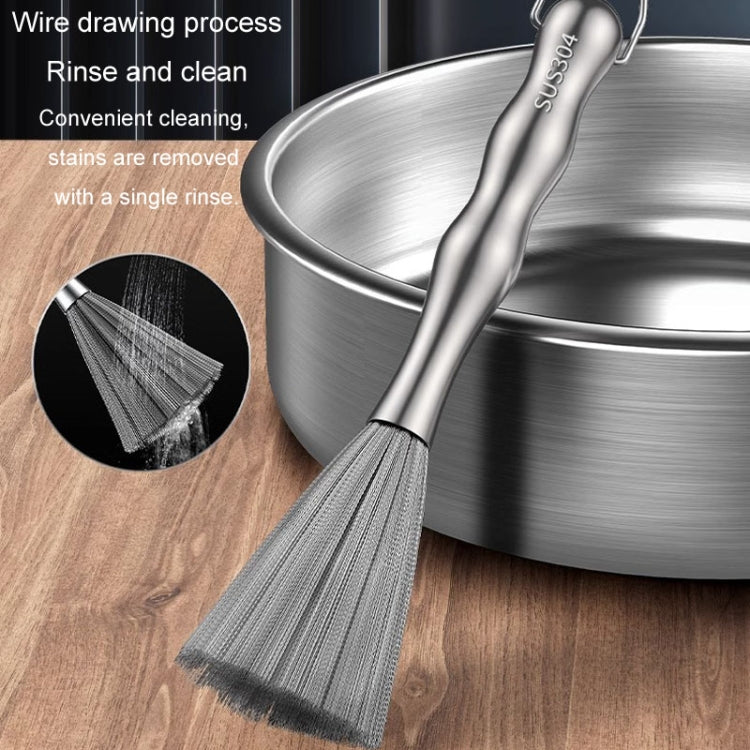Escova para Panelas em Fio de Aço 304 Espessado e Alargado, Escova de Limpeza em Aço Inoxidável para Cozinha, 25,5cm