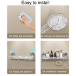 Bathroom No-Punch Suction Cup Shelf Household Restroom Wall Mounted Organizing Rack