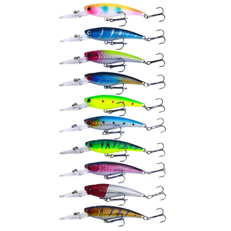 10 Cores /Conjunto HENGJIA MI103 Isca Minnow de Mergulho Artificial Biomimética Lua Isca Dura, 9.5cm 7.2g