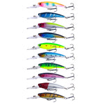 10 Cores /Conjunto HENGJIA MI103 Isca Minnow de Mergulho Artificial Biomimética Lua Isca Dura, 9.5cm 7.2g