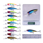 10 Cores /Conjunto HENGJIA MI103 Isca Minnow de Mergulho Artificial Biomimética Lua Isca Dura, 9.5cm 7.2g