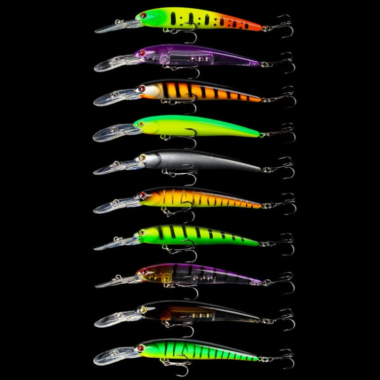 10 Cores /Conjunto HENGJIA MI103 Isca Minnow de Mergulho Artificial Biomimética Lua Isca Dura, 9.5cm 7.2g