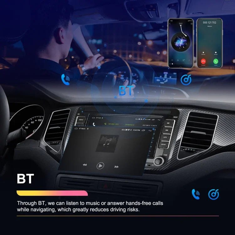 Máquina Integrada para Volkswagen/Skoda com Ecrã Grande, Player 1+32G, Carplay Android, Navegação e Câmara de Marcha-atrás, 1+32G