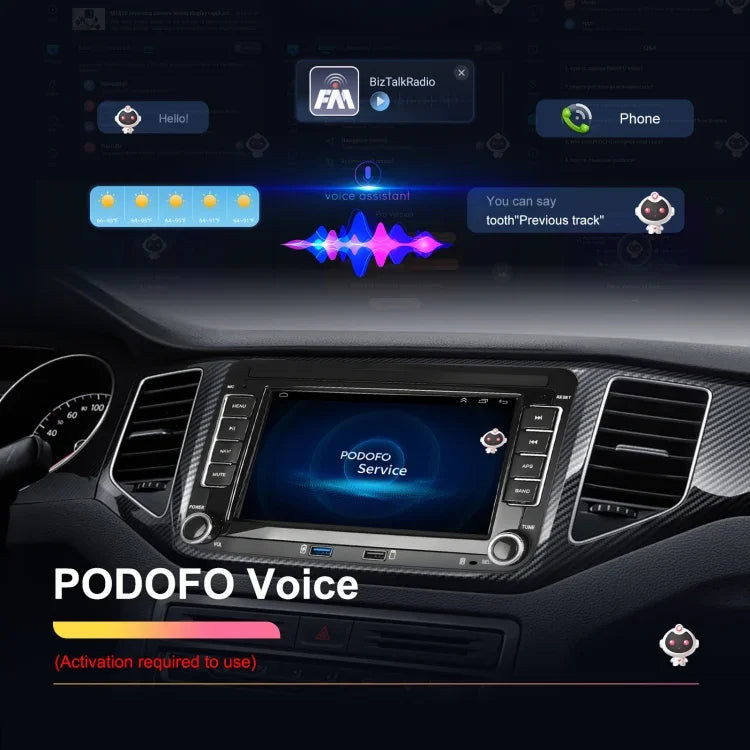 Máquina Integrada para Volkswagen/Skoda com Ecrã Grande, Player 2+64G, Carplay Android, Navegação e Câmara de Marcha-atrás, 2+64G