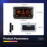 Máquina Integrada para Volkswagen/Skoda com Ecrã Grande, Player 2+64G, Carplay Android, Navegação e Câmara de Marcha-atrás, 2+64G