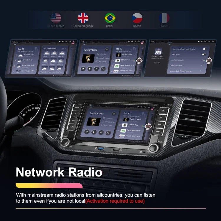 Máquina Integrada para Volkswagen/Skoda com Ecrã Grande, Player 2+64G, Carplay Android, Navegação e Câmara de Marcha-atrás, 2+64G