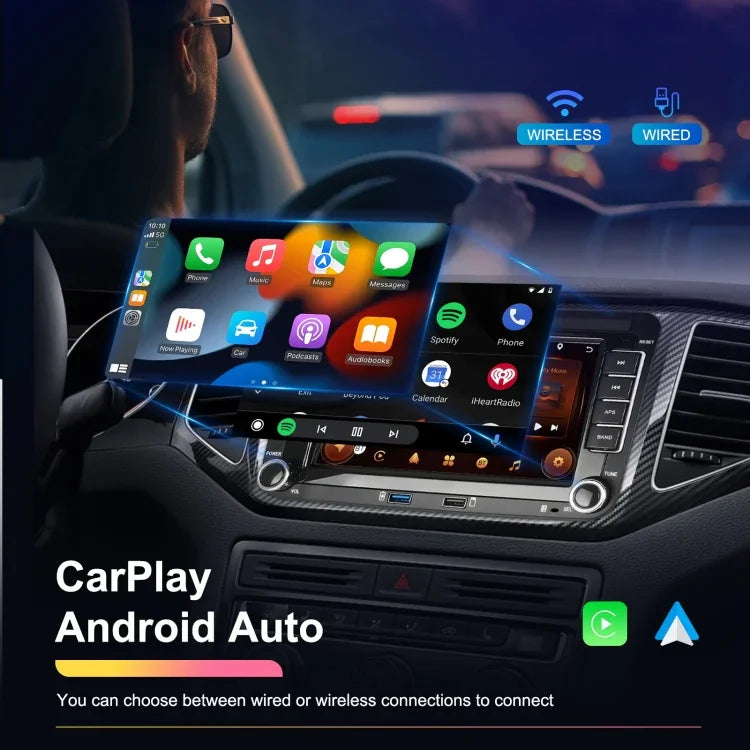 Máquina Integrada para Volkswagen/Skoda com Ecrã Grande, Player 2+64G, Carplay Android, Navegação e Câmara de Marcha-atrás, 2+64G