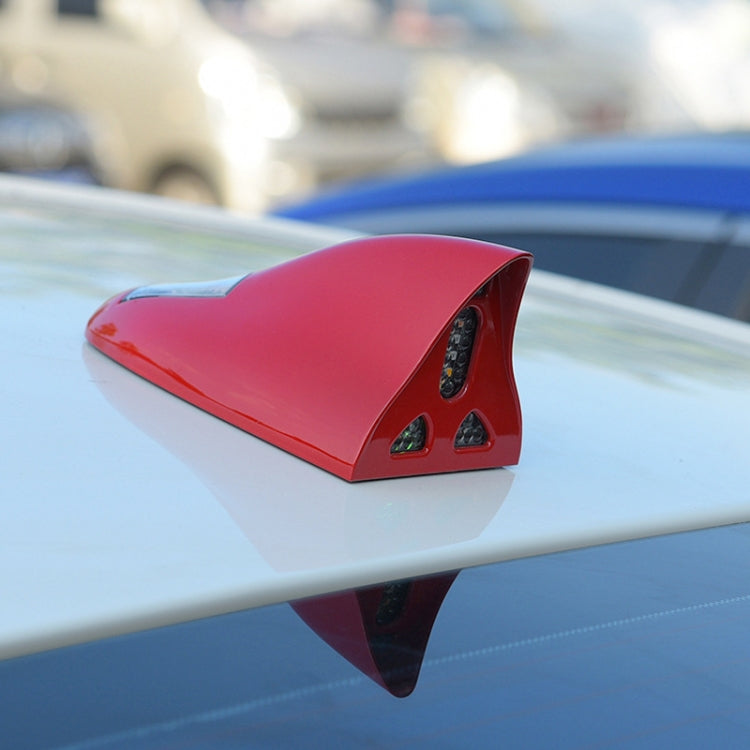Solar Remote Control Signal Radio Shark Fin Antenna Anti-Tailgating Roof Warning Light