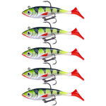 5pcs /Pack HENGJIA SO071 Isca de Chumbo com Cauda em T, Isca Macia Lua para Pesca, 8.5cm 10.6g