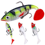 5pcs /Pack HENGJIA SO071 Isca de Chumbo com Cauda em T, Isca Macia Lua para Pesca, 8.5cm 10.6g