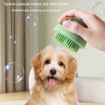 Cápsula Recarregável de Gel de Banho Tipo Duche para Limpeza de Animais de Estimação Escova de Massagem para Banho de Gatos e Cães