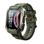 C20Plus Relógio Inteligente à Prova de Água com Monitorização de Saúde e Chamadas Bluetooth de 1,81 polegadas, Verde Camuflado