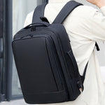 Mochila Expansível Impermeável para Portátil com Porta USB
