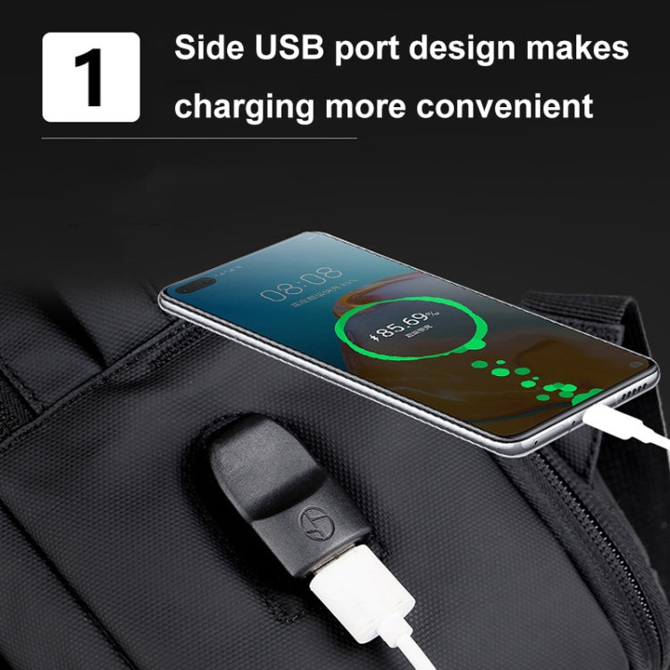 Mochila Expansível Impermeável para Portátil com Porta USB