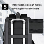 Mochila Expansível Impermeável para Portátil com Porta USB