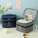 Bolsa Cosmética Catiónica de Dupla Camada Grande Capacidade Bolsa de Mão para Lavagem Bolsa de Viagem Reforçada e Impermeável para Armazenamento