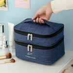Bolsa Cosmética Catiónica de Dupla Camada Grande Capacidade Bolsa de Mão para Lavagem Bolsa de Viagem Reforçada e Impermeável para Armazenamento