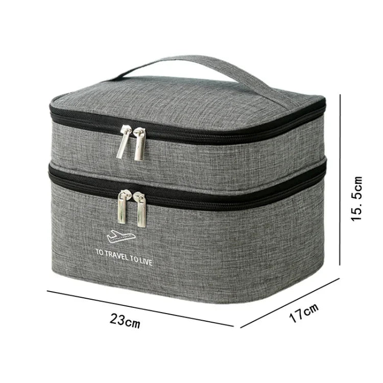 Bolsa Cosmética Catiónica de Dupla Camada Grande Capacidade Bolsa de Mão para Lavagem Bolsa de Viagem Reforçada e Impermeável para Armazenamento