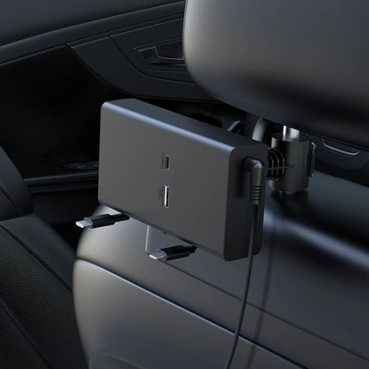 Car Cigarette Lighter Rear Seat Retractable Dual-Wire Charger, Car Charger