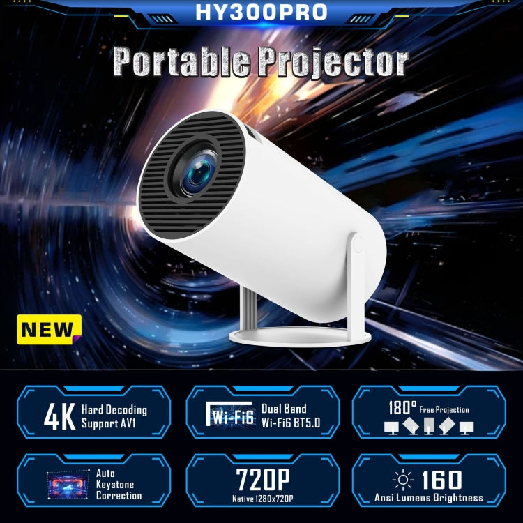 Projetor Inteligente HY300 PRO Sistema Android 11.0 160 Lúmens Portátil, Plugue EU, Plugue US, Plugue UK, Plugue AU