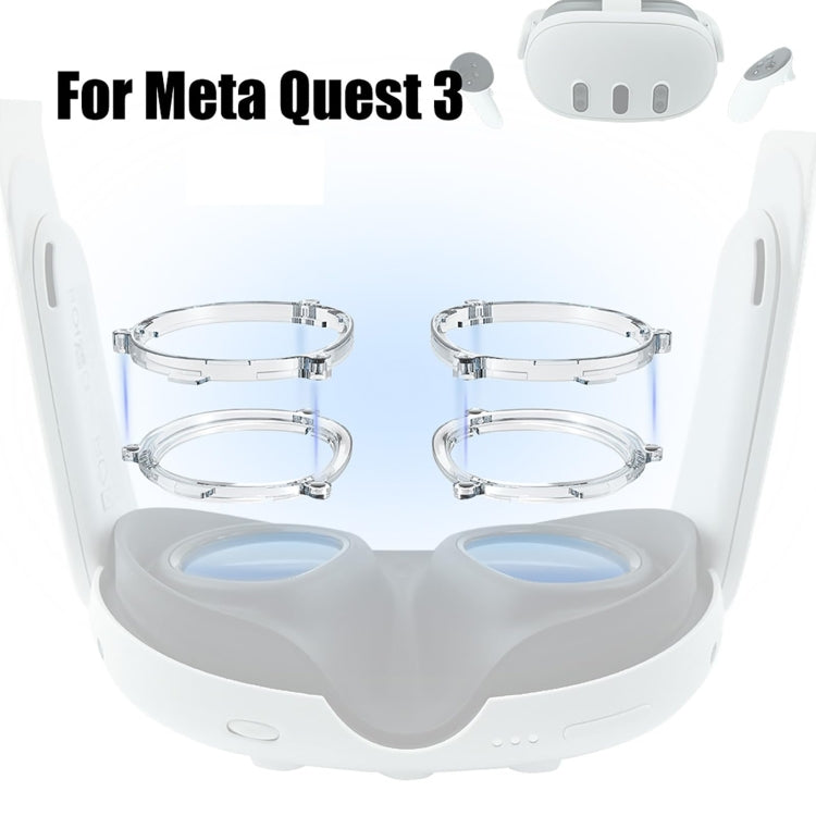 Armação Magnética para Óculos VR Meta Quest 3, Armação L&R Transparente, Lente Anti Luz Azul + Armação Transparente, Armação L&R Preta, Lente Anti Luz Azul + Armação Preta