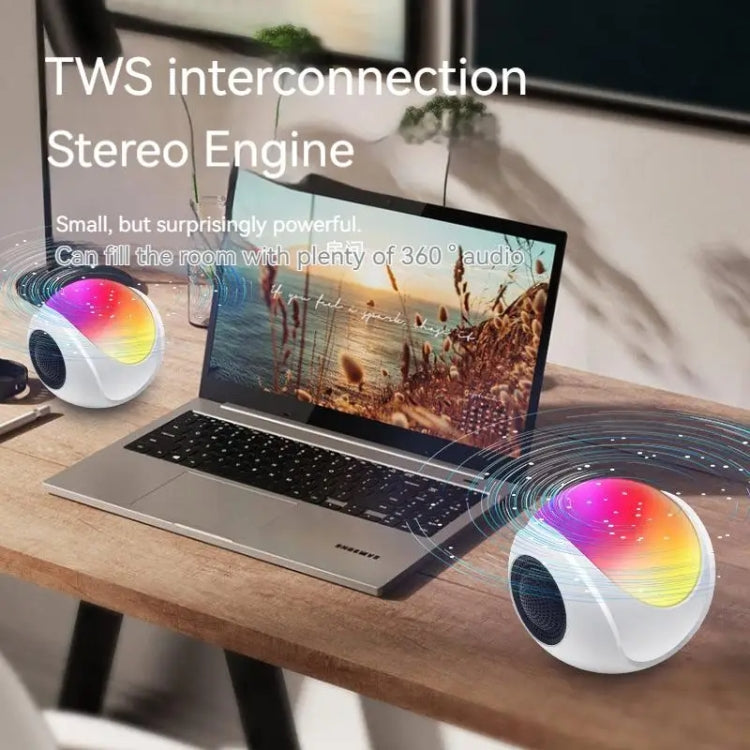 Coluna Bluetooth Mini Cartão TWS SY-688 com Luz RGB Colorida, SY-688 Branco
