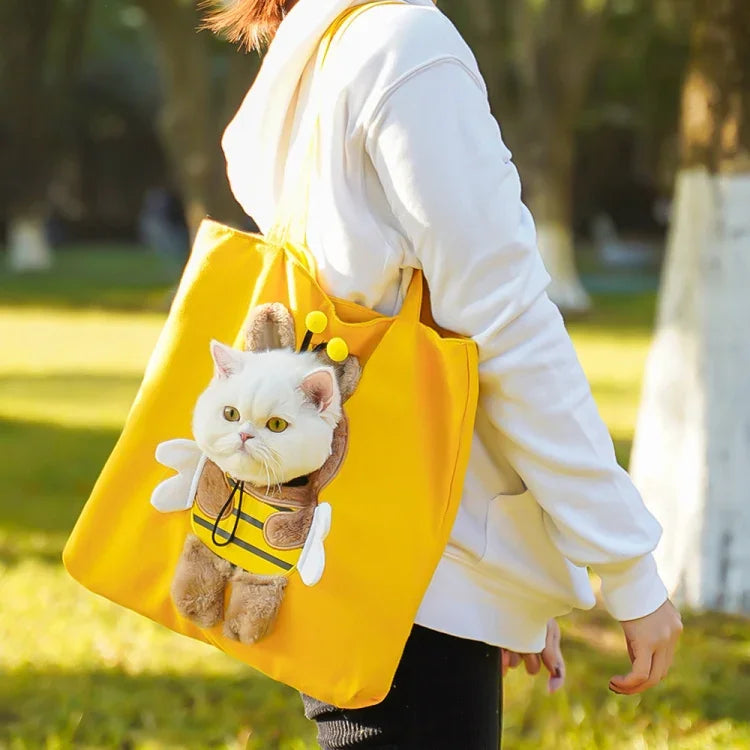 Mala Transversal para Animais de Estimação Bolsa Tote para Gato Bolsa Expansível para Cão Pequeno, M, L