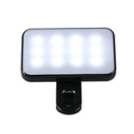 Luz de Preenchimento para Selfie Recarregável com 3 Temperaturas de Cor, Clip para Telemóvel, Portátil, Tablet para Reuniões, 24 LEDs