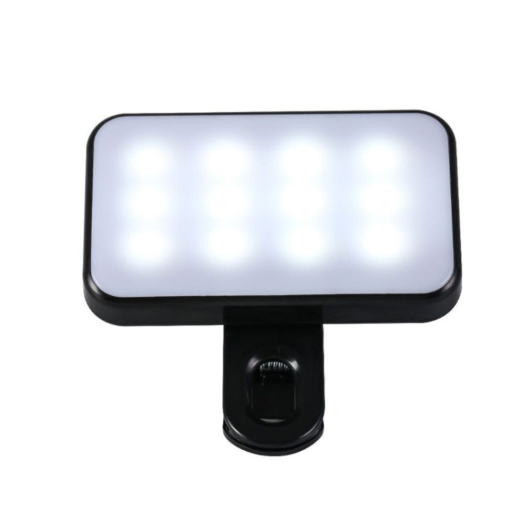 Luz de Preenchimento para Selfie Recarregável com 3 Temperaturas de Cor, Clip para Telemóvel, Portátil, Tablet para Reuniões, 24 LEDs