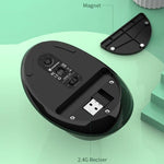 Rato Vertical Ergonómico XUNSVFOX H5, Rato Sem Fios Recarregável com Modo Duplo para Escritório e Negócios