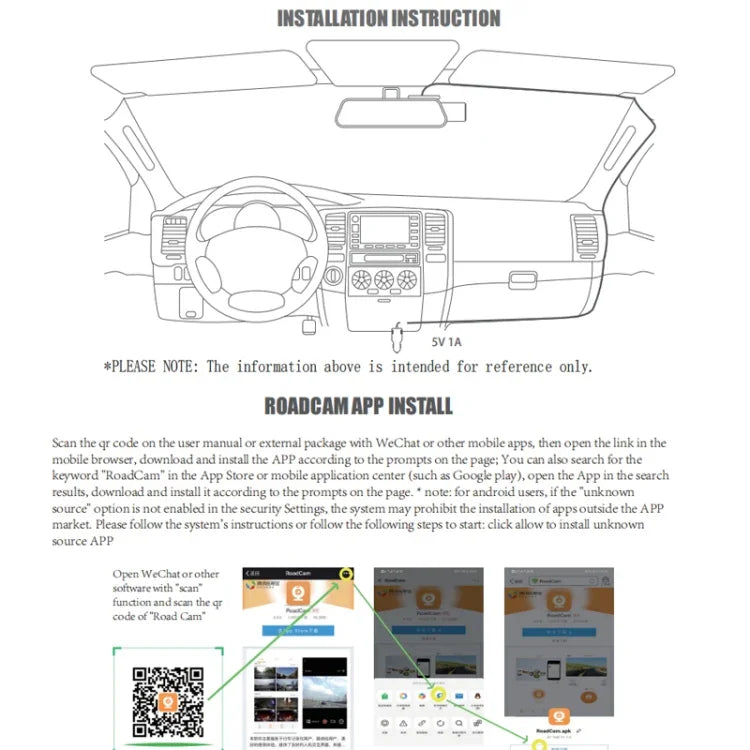 S600 Câmara de Tablier WiFi 1080P com Lente Grande Angular de 170 Graus, Gravador de Condução Oculto para Carro
