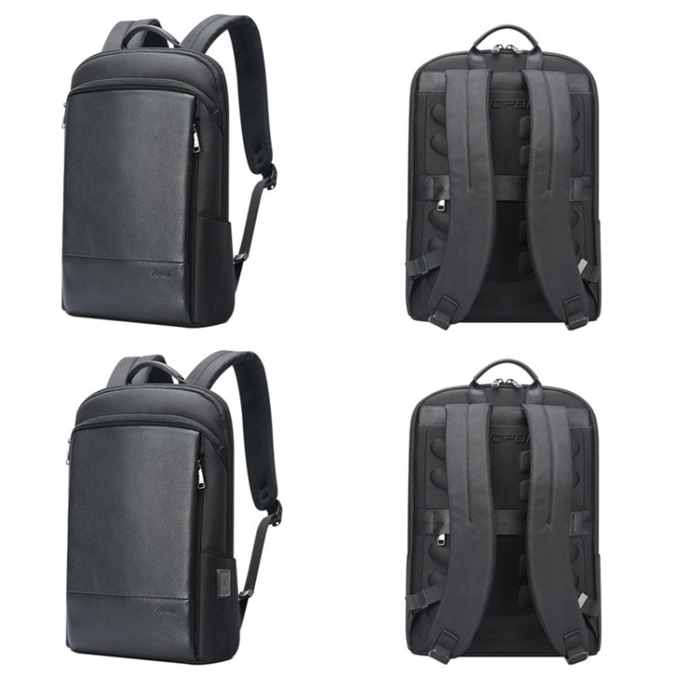 Mochila de Negócios Impermeável e Leve em Pele de Vaca de Primeira Camada Bopai, 61-122731, 61-122721