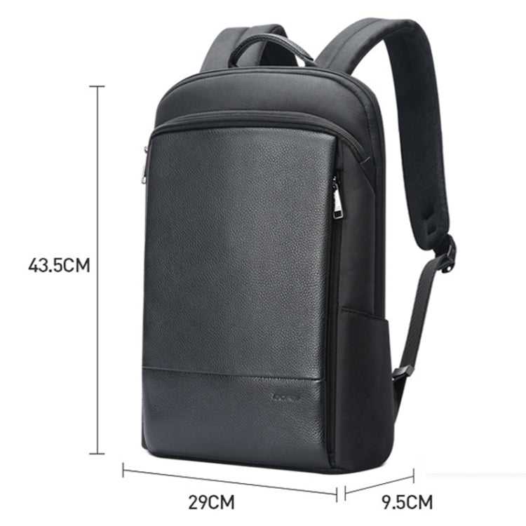 Mochila de Negócios Impermeável e Leve em Pele de Vaca de Primeira Camada Bopai, 61-122731, 61-122721