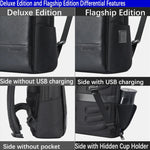 Mochila de Negócios Impermeável e Leve em Pele de Vaca de Primeira Camada Bopai, 61-122731, 61-122721