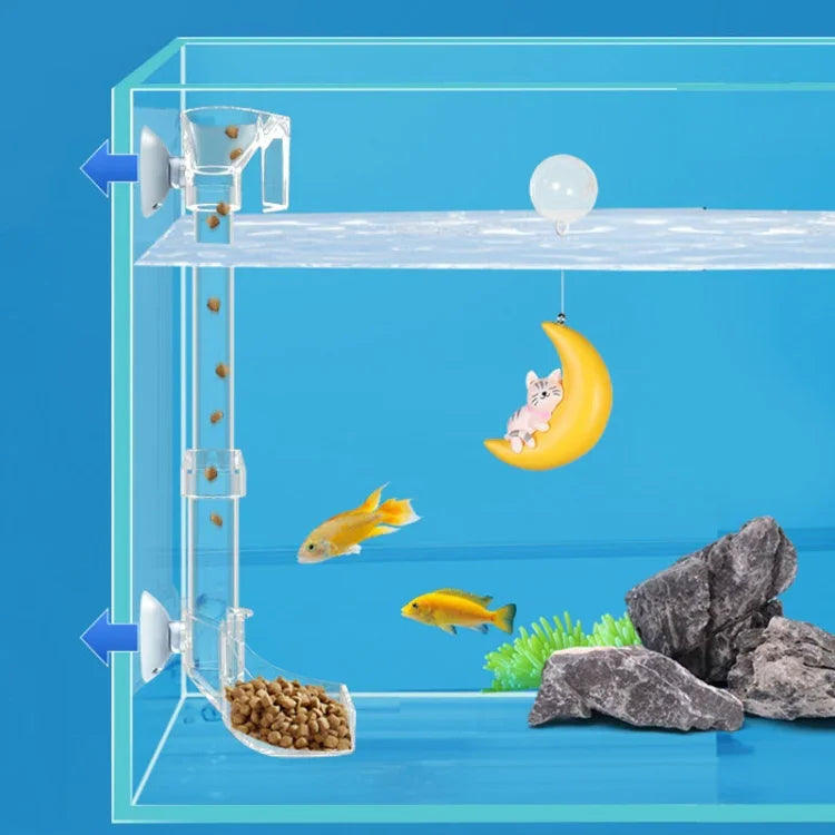 Tubo de Alimentação para Aquário Alimentador Acrílico Pequeno para Peixes, 13-18cm, 20-32cm