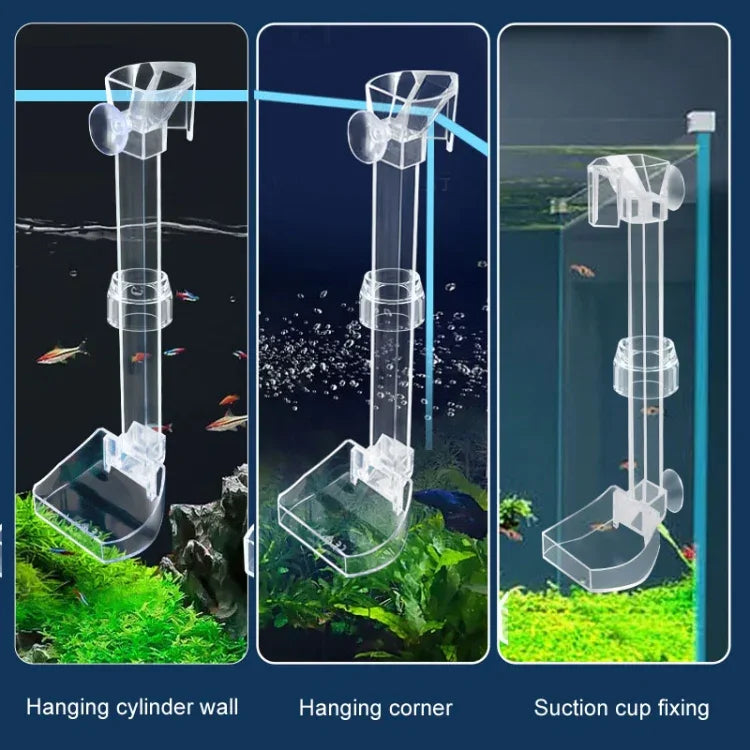 Tubo de Alimentação para Aquário Alimentador Acrílico Pequeno para Peixes, 13-18cm, 20-32cm