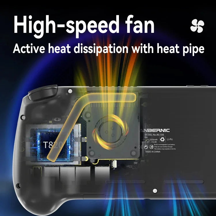 Consola portátil ANBERNIC RG556 com sistema Android 13, ecrã AMOLED de 5,48 polegadas, WIFI Bluetooth, jogador de jogos, 128GB+128GB, 128GB+256GB