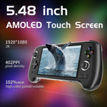 Consola portátil ANBERNIC RG556 com sistema Android 13, ecrã AMOLED de 5,48 polegadas, WIFI Bluetooth, jogador de jogos, 128GB+128GB, 128GB+256GB