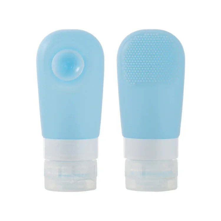 Frasco de Silicone com Ventosa e Pincel para Apertar Portátil para Armazenamento de Viagem, Azul, Verde, Rosa, 60ml